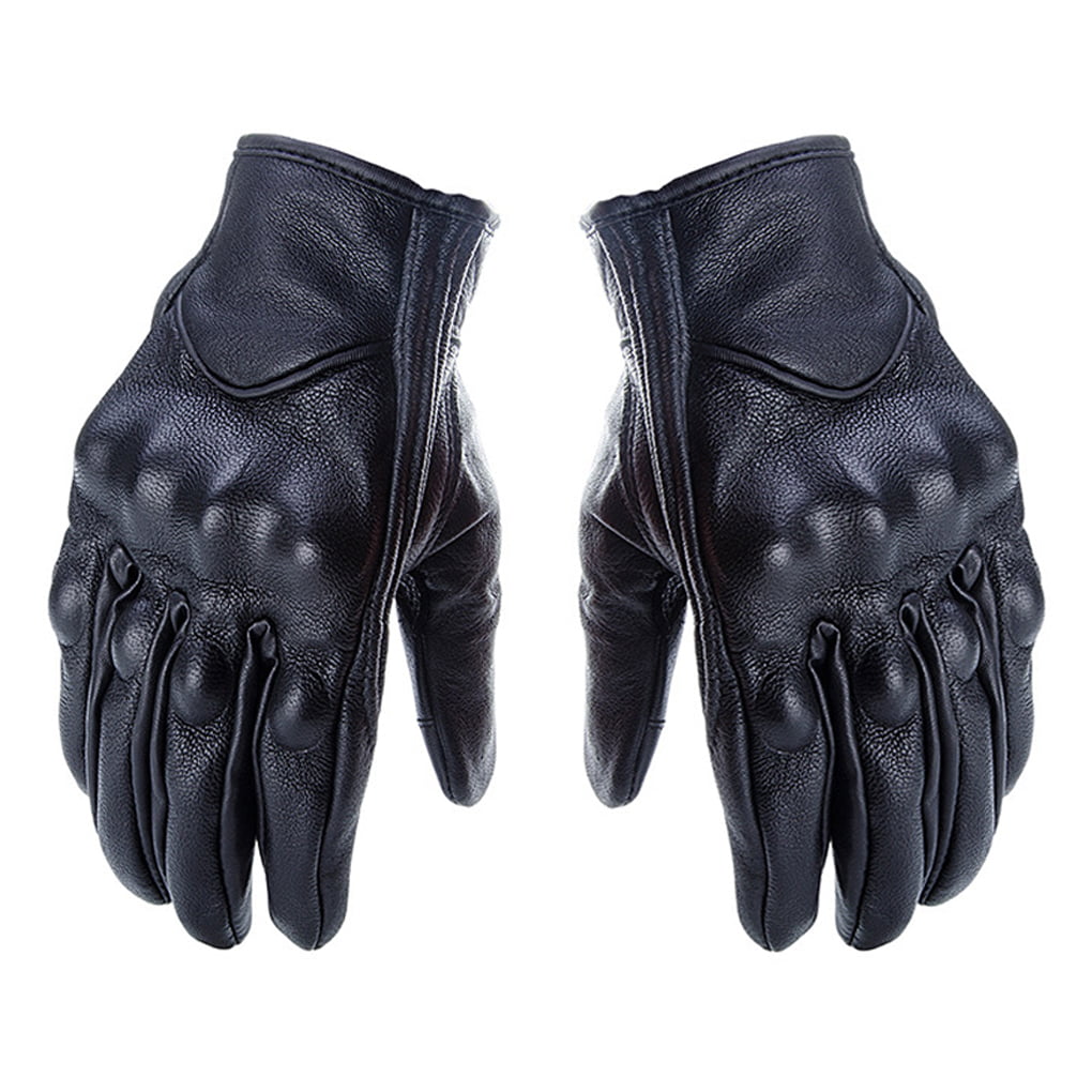 yellow_L Vintage Classic Motorcycle gloves Driving Glove Head Layer Cowhide Leather Glove Summer Use 