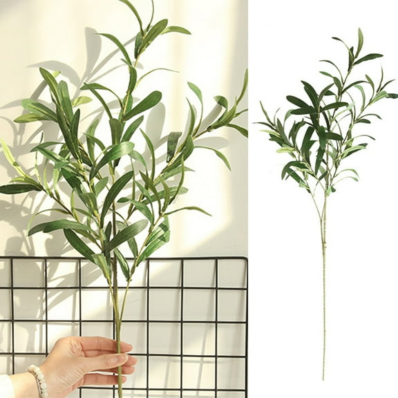 Travelwant 3Packs Artificial Plants Greenery Olive Branches Stems Fake Plants Green Leaves Fruits Branch Leaves for Home Office ndoor Outside DIY-Wreath Decor