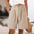 thumbnail image 2 of TRUBKH shorts for women athletic shorts for women cotton shorts for woman womens shorts casual bermuda shorts for women Khaki 3XL, 2 of 5