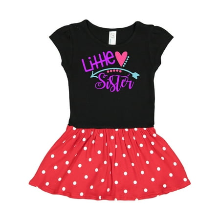 

Inktastic Little Sister Heart and Arrow Gift Toddler Girl Dress