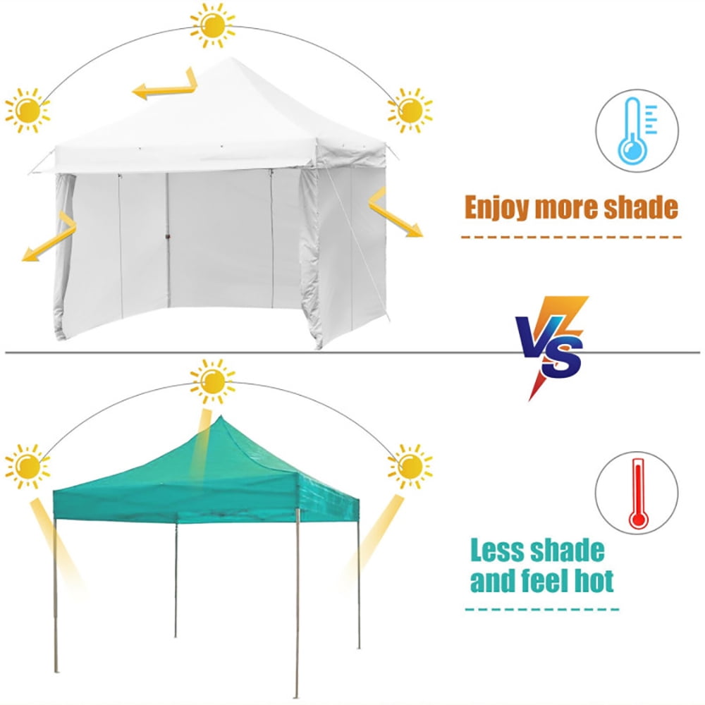 Aimee Lii 10 x 10 Feet Pop-up Gazebo with 5 Removable Zippered Sidewalls and Extended Awning, Backyard Canopy Gazebo, White Aimee Lii 10 x 10 Feet Pop-up Gazebo with 5 Removable Zippered Sidewalls and Extended Awning, Backyard Canopy Gazebo, White