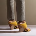 thumbnail image 6 of SACFOF Women's Fashion Chunky Wedge High Heels Sandals Open Toe Slip On Pumps Dressy Slide Heeled Sandal, 6 of 6