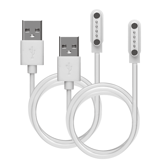 GEARPLEX  Magnetic Smart Watch Charging Cable for Apple, Samsung, and Fitness Watches 4 Pin 2 Pack