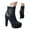 Blue, variant on Boots for Women Block High Heel Ankle Boots Trendy Rhinesstone Dress Fall Booties