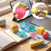 Ledyu Dumpling Squishies, Glitter Dumpling Mystery Box, Fidget Adults, Dumplings Stress Balls with Food Steamer,Stretchy Desk, B