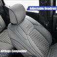 thumbnail image 6 of Coverado Custom Front Seat Covers Waterproof Faux Leather Seat Protectors, Fit for 2015-2023 F150, 2017-2023 F250 F350 Crew Cab, Gray, 6 of 7