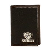 Ariat® Men's Trifold Concho Logo Brown Rowdy Leather Wallet A35468282