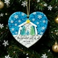 thumbnail image 5 of SLYNSHome Christmas Tree Family Ornament,Snowflake Blue Heart Shaped Ornament Sign Holiday Decorations, 5 of 7