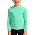 thumbnail image 2 of MKOSPLRT Boys Girls Long Sleeve Rash Guard Solid Color Sun Protection Quick Dry Swim Shirt for Beach 3-14Y, 2 of 10