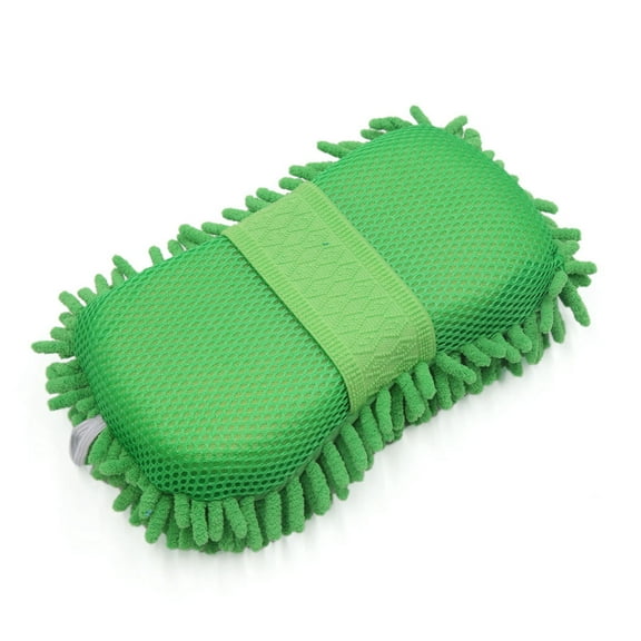 REGALWOVEN 8-Shape Microfiber Fiber Chenille Sponge Car Wash Cleaning Glove Brush Pad Green