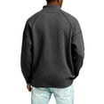 thumbnail image 5 of Qwertyu Men Quarter Zip Pullover Waffle Shirts Casual Stand Collar Thermal Long Sleeve Sweatshirt 1/4 Zipper Winter Warm Polo Shirts Black M, 5 of 6