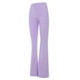 thumbnail image 1 of Women's Spring Purple Casual Elastic High Waist Flared Pants Trousers, 1 of 9