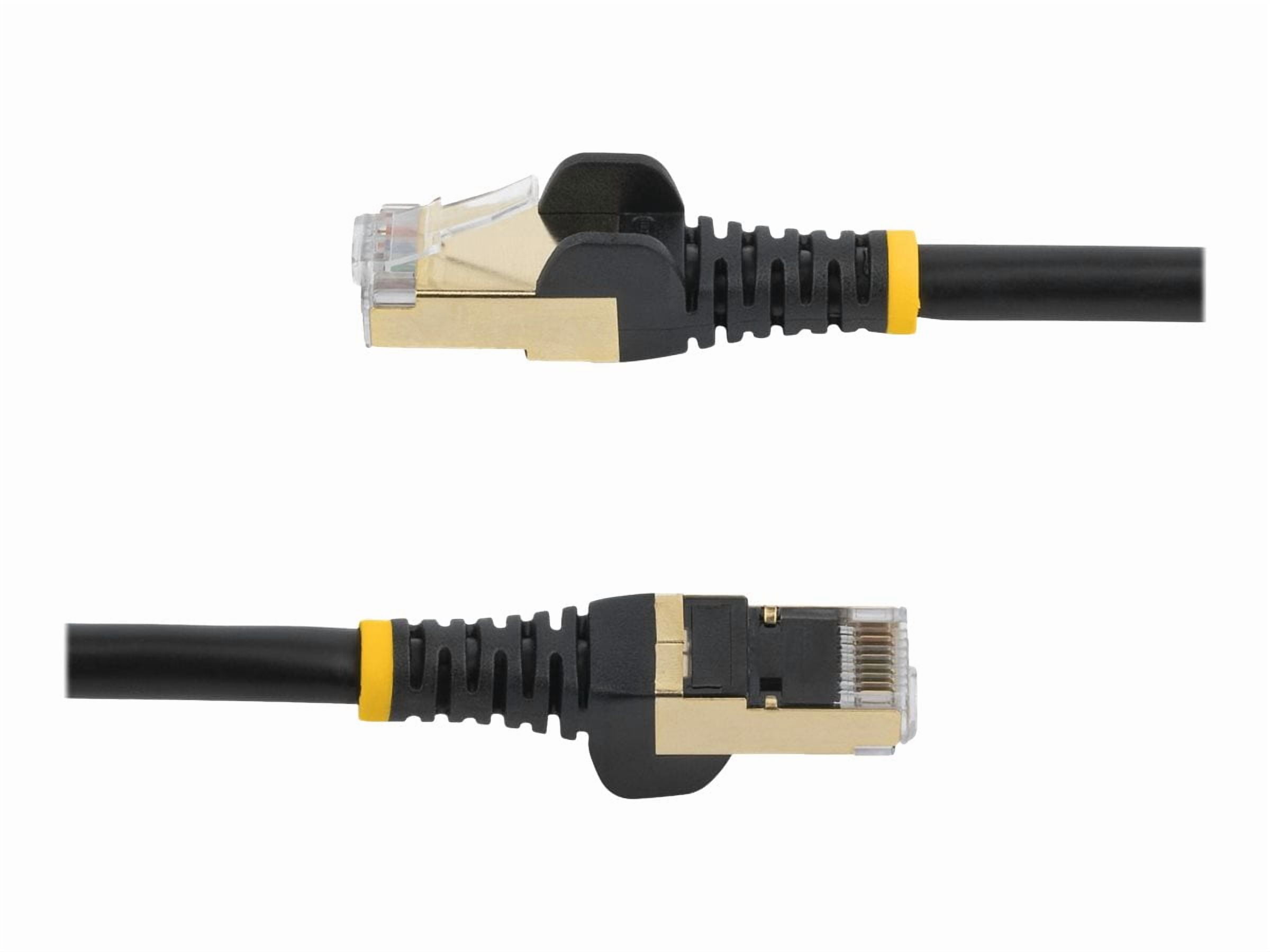 StarTech 14ft CAT6a Ethernet Cable - 10 Gigabit Shielded Snagless RJ45 100W PoE Patch Cord - 10GbE STP Network Cable with Strain Relief - Black - UL, TIA (C6ASPAT14BK)
