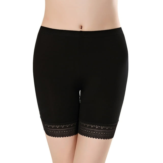 Clearance Sale 2025 Safety Short Pants Women's Solid Color High Stretch Pants Plus Size Slip Proof Leggings