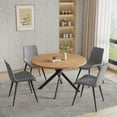 thumbnail image 2 of jiexi 45.3" Round Dining Table Set, Mid Century Modern Round Dining Table for 4 Person, with Steel Legs, Coffee Table for Kitchen Dining Room, Office, Save Space, 2 of 6