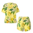 thumbnail image 5 of Naloa Lemon Women's Short-Sleeved Pajama Set, Loungewear, Summer pajamas, Breathable Cozy - XX-Large, 5 of 9