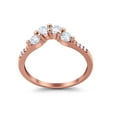 thumbnail image 3 of Curved Wedding Eternity Band Rose Tone CZ 925 Sterling Silver Ring Size 10, 3 of 4