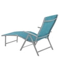 thumbnail image 3 of Pellebant Blue Outdoor Aluminum Folding Adjustable Chaise Lounge Chair and Table Set, 3 of 5
