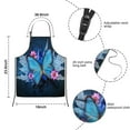 thumbnail image 3 of Blue Butterfly Flower Leaf Pattern Kids Aprons for Girls and Boys,Adjustable Neck Strap Toddler Aprons for Kids Cooking Baking, 3 of 6