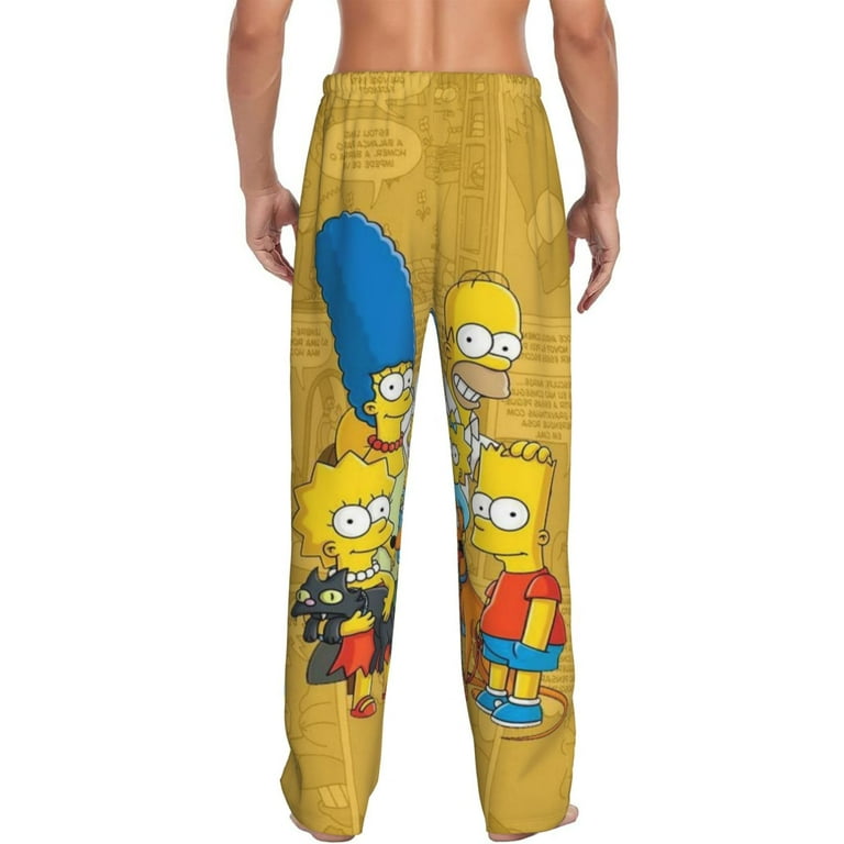 Mens Simpsons Pajama Pants Sleepwear Pajamas Vacation Sleep Pant With Pockets Walmart