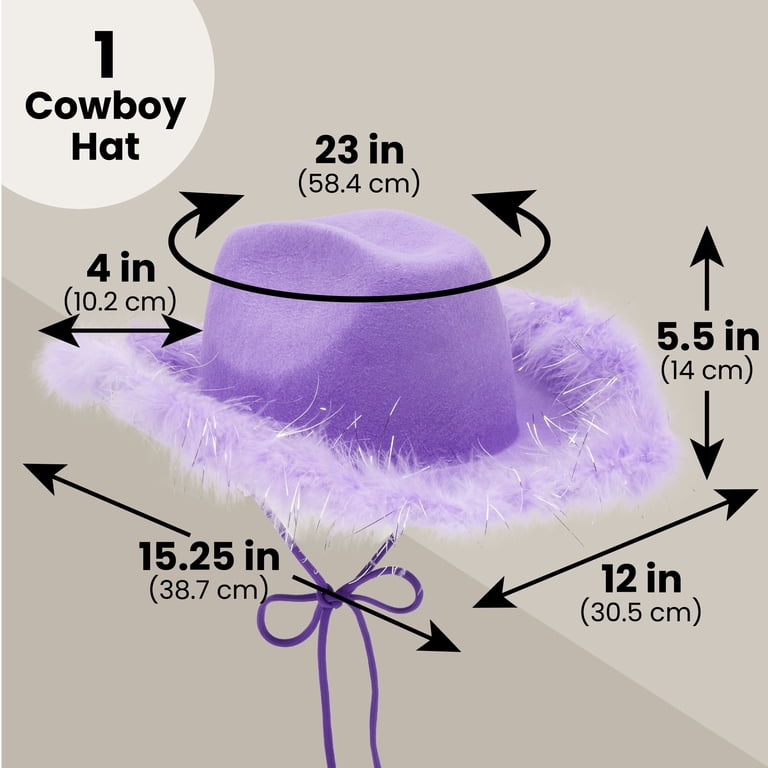 4435 12 Pcs Feather Sequin Cowgirl Hat For Women Party Birthday Halloween Womens Cowboy Hat - Cute, Fluffy, Sparkly Cowgirl Hat with  main image 3