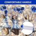 thumbnail image 5 of 4 Pack Cheerleader Pom Poms,Sports Dance Cheer Plastic Pom Poms,Dancers Pull Cheerleading Balls,Hand-Tied Cheerleading Pom Poms,Light and Reliable Cheerleading Pom Poms (Blue & Silver), 5 of 7