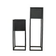 thumbnail image 6 of Sunnydaze Modern Simplicity Assorted Square Black Metal Outdoor Planter 2-Count, 6 of 10