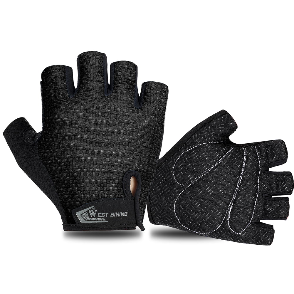 WEST BIKING Half Finger Cycling Gloves Anti-slip Breathable Men Anti-shock Muffs 
