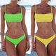 thumbnail image 2 of Sexy Ladies Beachwear Bikini Solid Color Split Soft Bag for Triangle Bikini Swimwear Female Low Waist Bikini Suit Swimsu wine red XL, 2 of 4