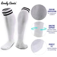 thumbnail image 2 of Children's 2 Pairs High Performance Knee High Socks. Lightweight & Breathable - Ultra Comfortable & Durable Socks XL003 XS(White), 2 of 5