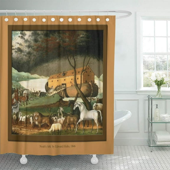 Libin Childrens Noahs Ark Fine Kids Shower Curtain 60x72 inch