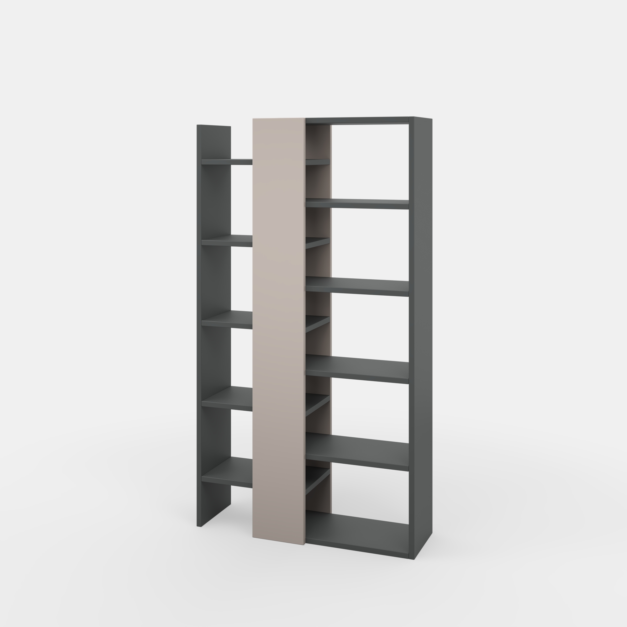 Ada Home Decor Boise Multiple Tier Open Shelf Modern Bookcase, Anthracite/Light Mocha