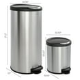 thumbnail image 6 of happimess Oscar Round 8-Gallon Step-Open Trash Can with FREE Mini Trash Can, Platinum Silver, HPM1001A, 6 of 10