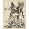 thumbnail image 2 of Arthur Rackham 20x24 Black Ornate Framed Double Matted Museum Art Print Titled: Fasolt Suddenly Seizes Freia and Drags Her to One Side with Fafner (1910), 2 of 5