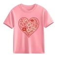 thumbnail image 2 of Piuwrlz Girl Graphic Shirts Tops Girls Short T-Shirts Sleeve Cotton Pullover Pink Size 7 Years, 2 of 10