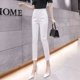 thumbnail image 1 of Pantalones casuales de 9 puntos para mujer, tendencia de moda de primavera, cintura alta, adelgazantes, pantalones occidentales de pie pequeño, material de algodón, estilo urbano, 1 of 4