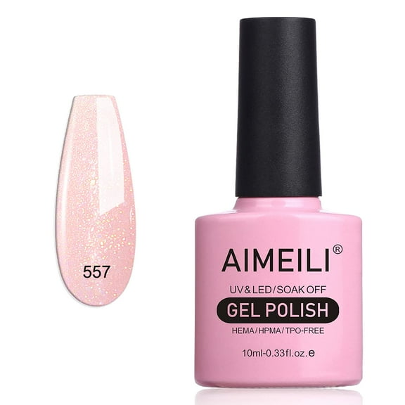 AIMEILI Gel Nail Polish Nude Glitter Color Gel Polish Soak off LED Skin Tones Nail Gel Polish Manicure Home DIY Nail Art Gift for Women Holidays-557 10ml