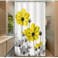 thumbnail image 2 of Unique Floral Yellow Shower Curtain for Bathroom Decor, Yellow and Grey Daisy Flower Elegant Wildflower Design Farmhouse Stall Shower Curtains with Hooks Set, 36 X 72 Inches, 2 of 6
