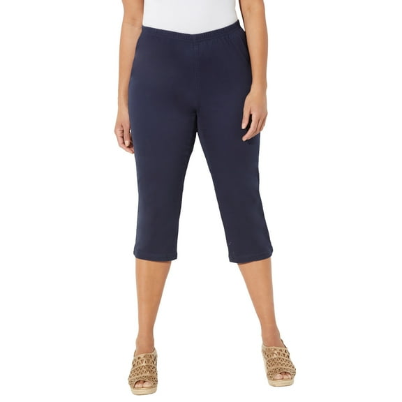 Catherines Women's Plus Size Everyday Cotton Twill Capri