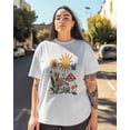 thumbnail image 3 of Cartoon Mushroom T Shirts for Women Short Sleeve Cotton Crewneck T-Shirt Flowers Sun Tee Tops Casual Basic T-Shirts, XS-5XL White 2XL, 3 of 7