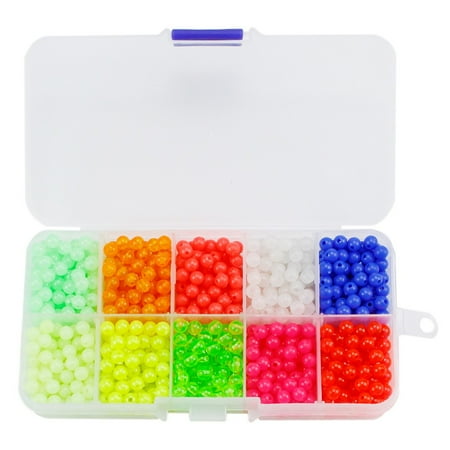 1000pcs Fishing Beads Assortment Set Soft Plastic Oval Round Fishing Bait Eggs