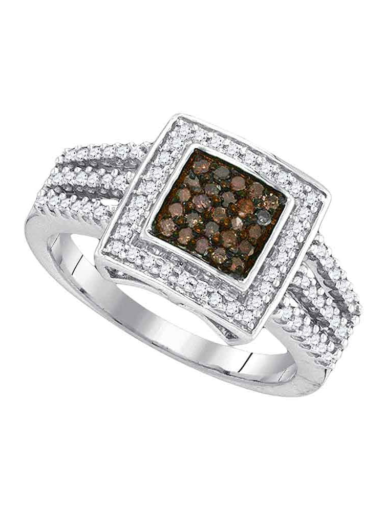 1/10 Cttw Sonia Jewels 10k Yellow Gold Round Diamond Cross Infinity Band Ring