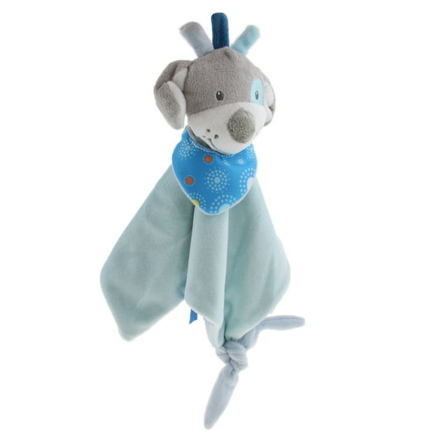 Soothing towel cuddly toy blanket for sleeping - blue dog