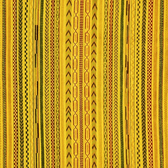 Ahgly Company Indoor Square Abstract Yellow Modern Area Rugs, 5' Square