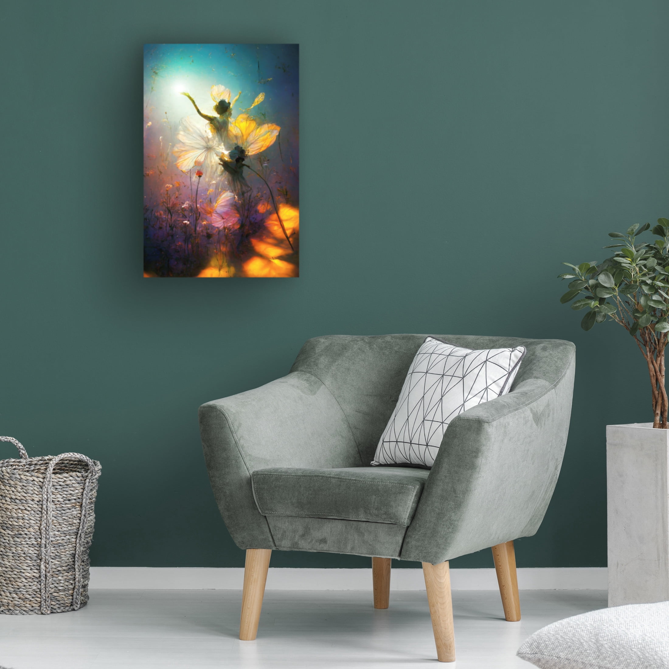Canvas Wall Art - Ray Heere 'Flower Dance 4' Wall Art for Living Room, Bedroom, or Office Décor by Trademark Fine Art - 22 x 32 Inches