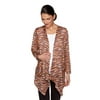 Ruby Rd. Womens Petite Textured Space Dyed Metallic Knit Cardigan With Handkerchief Hem