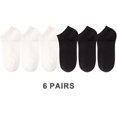 thumbnail image 2 of Calcetines ultrafinos de bambú para mujer, medias de malla con soporte para arco, transpirables, sin mangas, poco profundas, desodorante en el tobillo, 6 pares, 2 of 5