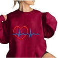 thumbnail image 4 of Happy Valentine's Day Sweatshirts for Women Cute Glitter Heart Pullover Top Fleece Long Sleeve Tops, 4 of 4