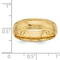 thumbnail image 3 of 14k Yellow Gold 6mm Standard Weight Comfort Fit Brushed Satin Line Edge Wedding Band Size 7.5 YB108S, 3 of 5