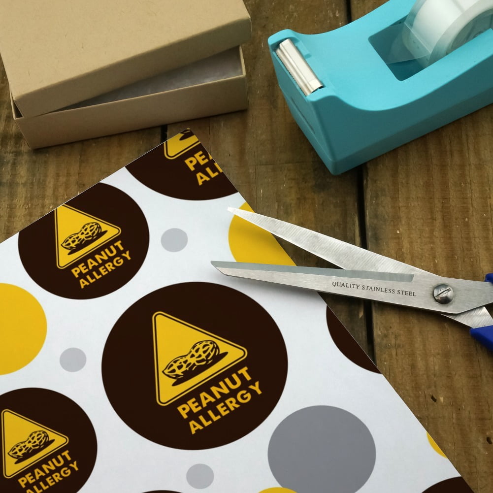 Peanut Allergy Yellow Warning Sign Premium Gift Wrap Wrapping Paper Roll